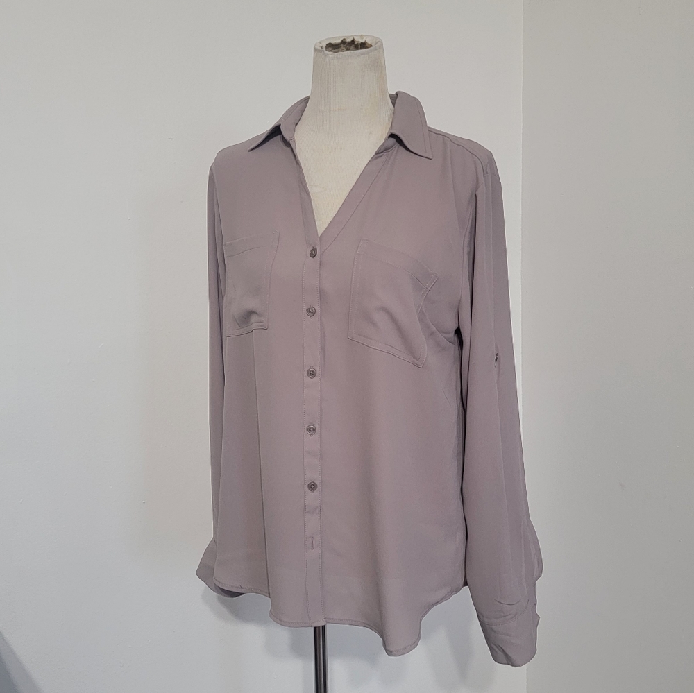 maurices M gray blouse